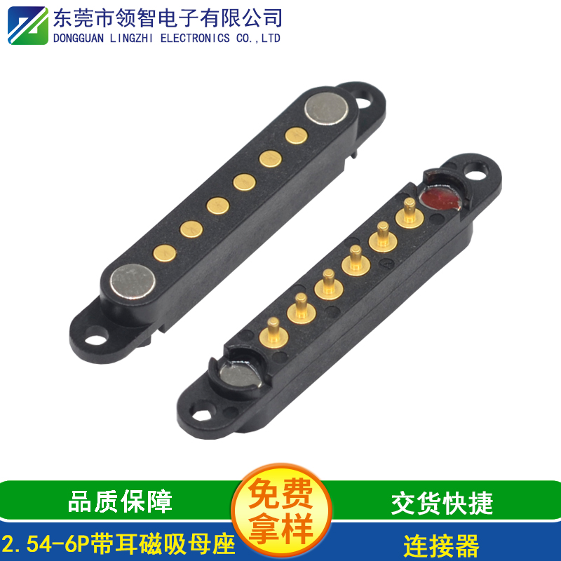 2.54-6P帶耳磁吸母座